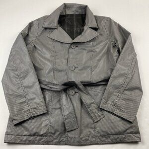 Chico’s Reversible Windbreaker Jacket Women’s 1 Button Up Plaid Check Button Up